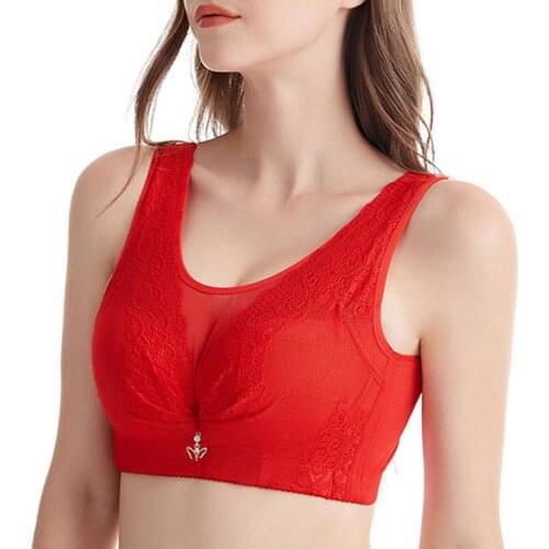 Plus Size Thin Cup Bra Seamless Lace Tube Top Push Up Bra Women Underwear No Steel Ring Vest-style Bralette Red Black 110 C D E