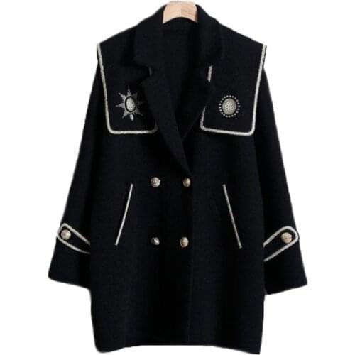 Black Small Suit Women 2021Spring Autumn Women Blazers Black Clothings Casual Loose Coat Lady