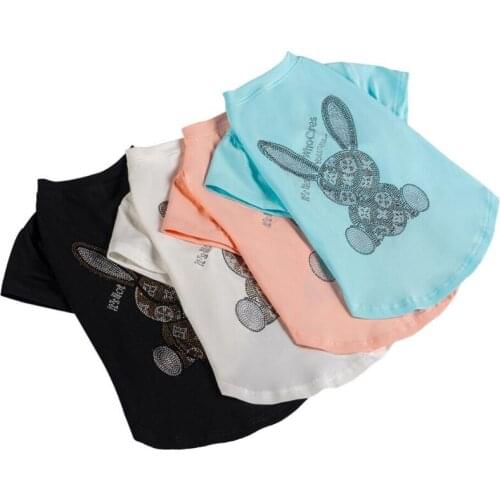 Pet Dog T Shirt Schnauzer Shirt for Small Medium Dogs Luxury Rhinestone Teddy Bear Designer Dog Clothes Summer Puppy Supplies