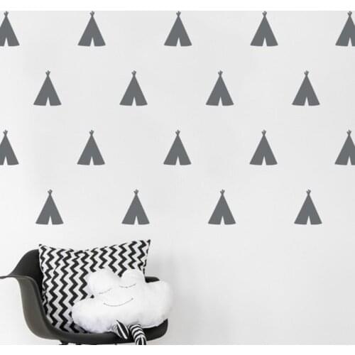 Art Vinyl Sticker Tee Pee Wall Decal Stickers - Kids Room Patterned Tee pee Decal Removable Wall Sticker YO-65