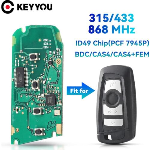 KEYYOU 5X 3/4 Button Car Key Circuit Board For BMW F 5 7 Series BDC/CAS4/CAS4+ FEM 315/433/868MHz YGOHUF5662 YGOHUF5767