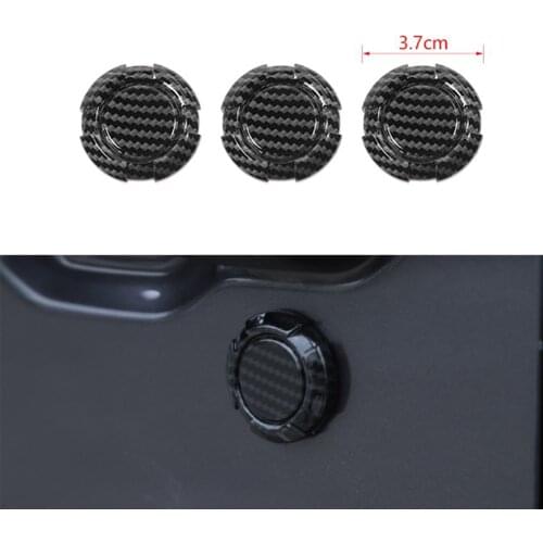 Carbon Fiber Car Door Key Jack Hole Decoration Cover for Jeep Wrangler JK 2007-2017