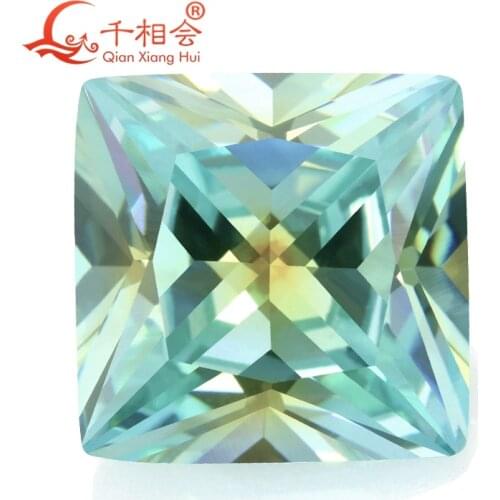 Square shape princess cut cubic zirconia special color one-time forming multi color cz loose stone