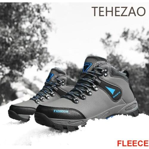 Lightweight and Comfortable Men Hiking Shoes, Thickened and Lengthened Fleece, Cold and Warm, Non-Slip Outdoor Sports Shoes