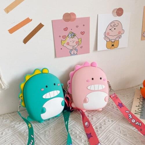 Lovely Dinosaur Waist Bag Cute Girl Travel Wallet Children Backpack Silicone Mini Satchel Bag Messenger Bags Kids Cartoon Bags