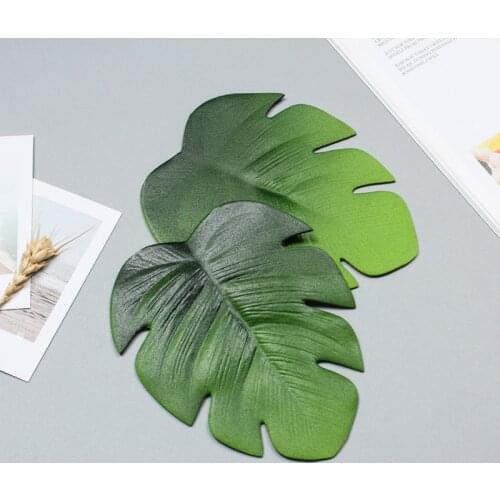 Fashionable Meal Coaster Imitation Turtle Back Leaf Party Decoration Tropical Green Imitation Plant Simple Table Mat