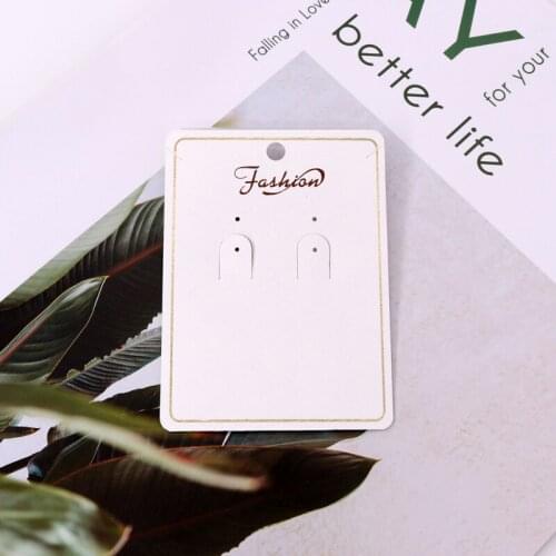 Fashion Jewelry 100Pcs/lot 7*9.5cm White Paper Earrings Jewelry Display Card Earring Accessories Packing Cards Tag Custom