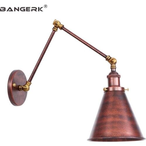 Industrial Wind Sconce Wall Lights Antique Long Arm LED Wall Lamp Loft Telescopic Folding Rust Iron Home Decor Lamps Lighting