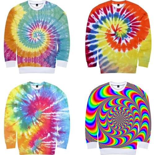 New Fashion Tie-Dye Costume 3d Hoodies Pullover Hip Hop Men Women Capless Sweatshirts Harajuku Long Sleeve Homme 3D Hoodie Tops