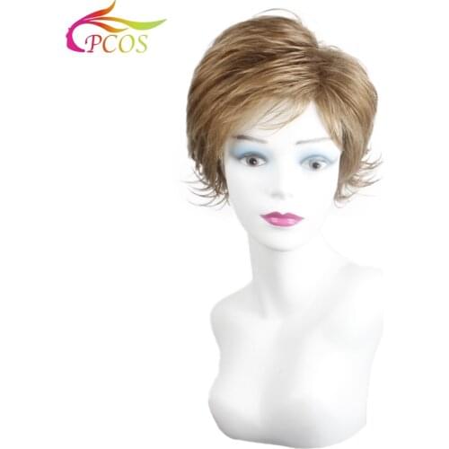 8 Inch Short Female Fluffy Blonde Brown Wigs for Women Synthetic Wave American Hair Wig