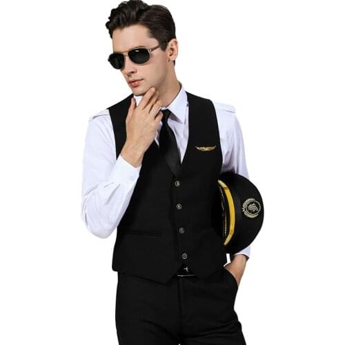 Pilot Uniform Air Captain Vest Piloto Uniforme Piloto Avion Airline Waistcoat Aeronautica Militare Vests