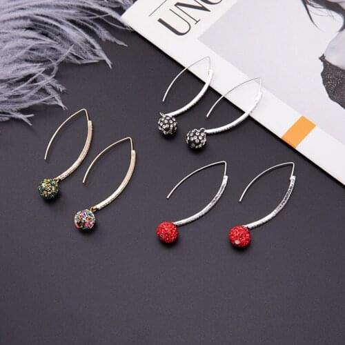 New Ear Needle Wrap Crawler Hook Earrings for Women Surround Auricle Diagonal Stud Copper Inlaid Zircon Piercing Grunge Earrings