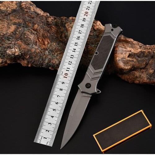 Outdoor folding knife with steel handle and carbon fiber handle survival tool pocket folding knife CN(Origin) pocket knives