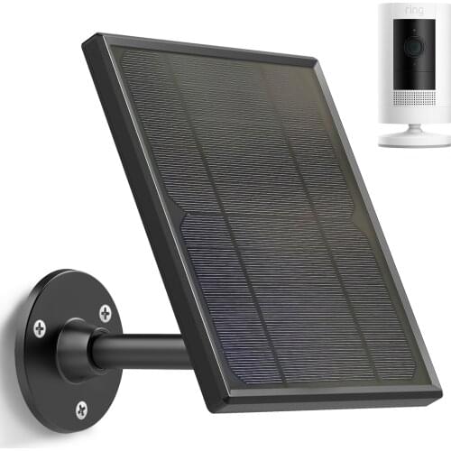 6W Solar panel for Ring Stick Up Cam Battery / Spotlight Cam Battery HD Camera Wall Mount 13ft 4m Power Cable