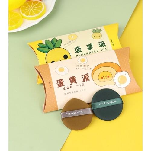 3pcs Demon I'm Pineapple Pie / I'm Egg Yolk Pie Cushion Puff BB Cream Sponge Puff SoftA ir Puff Double-Sided Use Makeup Tool