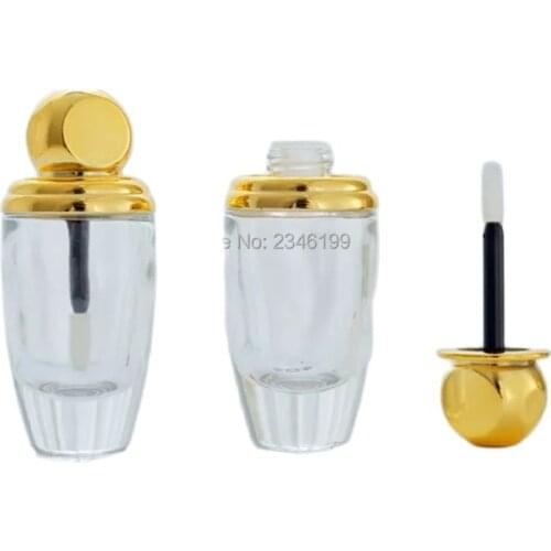 Glass Lipgloss Tube Golden Lip Glaze Tube Empty DIY Lip Gloss Container Glass Cosmetic Container Empty Black Lipglaze Tube 20pcs