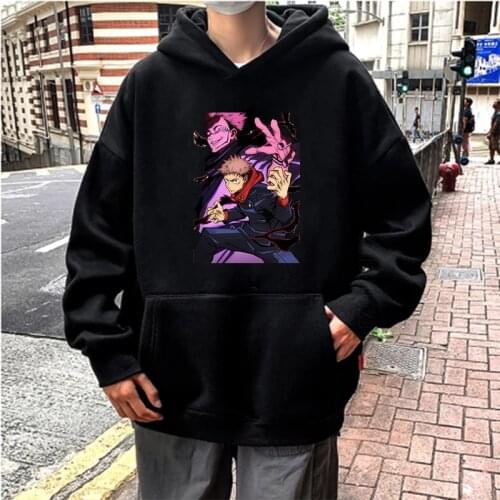 Japanese Anime Sweatshirt Jujutsu Kaisen Hoodies Yuji Itadori Printing Streetwear Cartoon Graphic Male Oversized Hoodies For Men