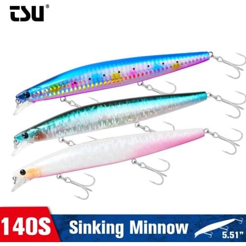 TSURINOYA 140S Sinking Minnow Set 3PCS Sea Fishing Lure DW92 140mm 26g Saltwater Winter Bait Tungsten Weight Wobbler Jerkbait