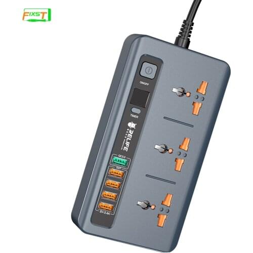 RELIFE RL-316D Intelligent Timing Control Socket QC3.0 Fast Charge 2500W 5 USB Fast Charging Household Smart Timer Switch