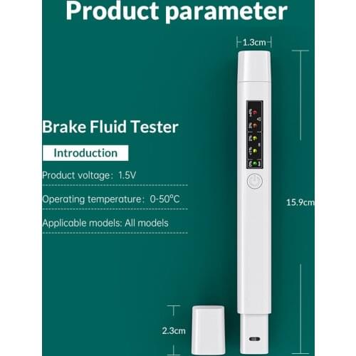 Universal Vehicle Auto Car Brake Fluid Tester Oil Quality Testing Check Diagnostic Tools, Five LED indicators