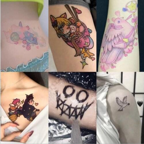 Temporary tattoos anime Sailor Moon Mermaid Flower Arm For Woman 18 Body Transfer Art Water Japanese Cute