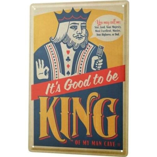 Tin Sign Playing Card King saying Metal Plate