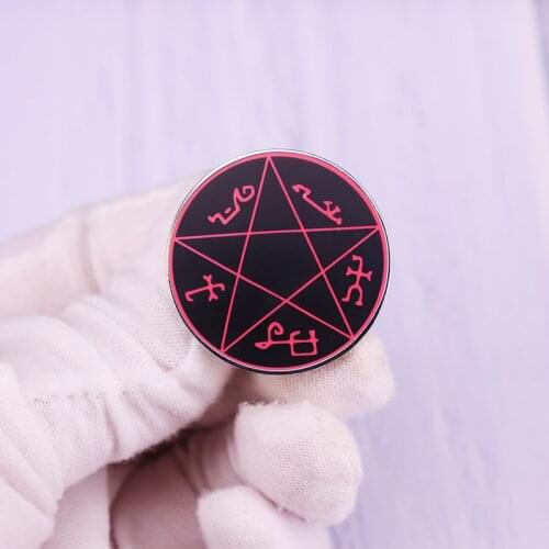 Supernatural Devils Trap Symbol Pin Black Button Badge