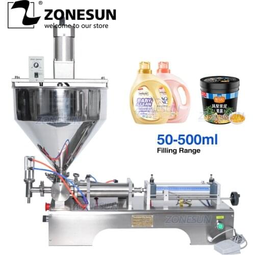 ZONESUN Paste Filling Machine Viscous Liquid Arequipe Equipment Food Beverage Mixing Filler Bottle Filling Packaging Machines