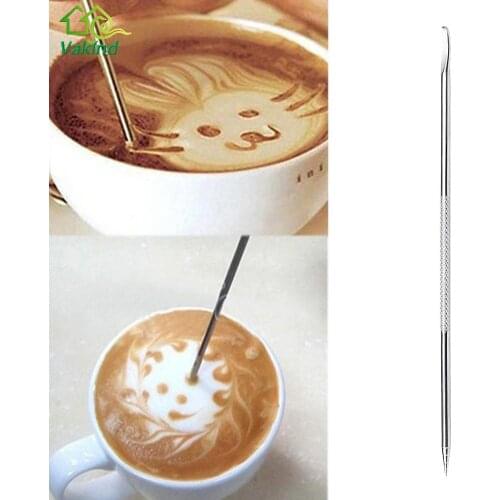 1PC Stainless Steel Latte Art Pen Barista Cappuccino Latte Espresso Coffee Decorating Pen DIY Kitchen Coffee Tool