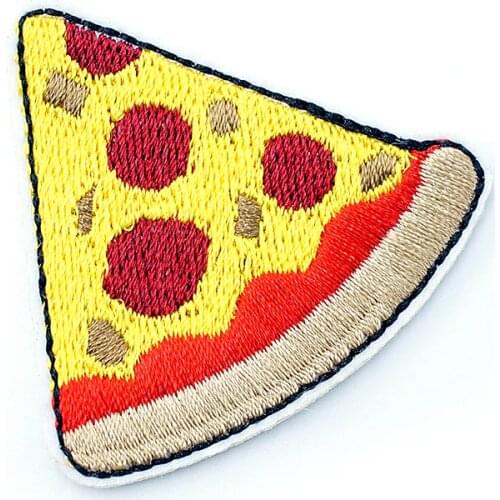 1Pcs Pizza (Size:5.1x5.1cm) DIY Cloth Badges Embroidered Applique Sewing Patch Clothes Stickers Garment Apparel Accessories