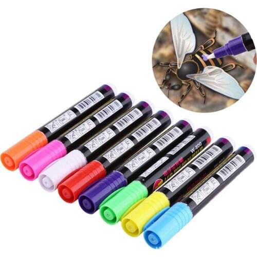 1pc Highlighter Marks Pen Queen Bee Marker Pen 135mm*4mm 8 Colors Optional Bevel Nib Paintbrush Beekeeping Tools