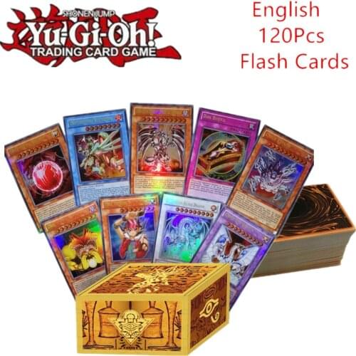 120Pcs Engels Yugioh Game Cards Met Flash Dragon Kaarten Wing Dragon Reus Soldaat Sky Dragon Collection English Cards Toys Toys