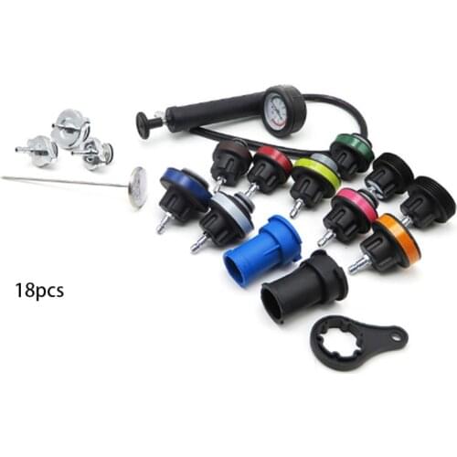 18 pieces of automotive tool cooling system leak detector water tank diagnostic tool pressure test pressure gauge