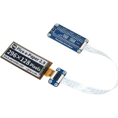 2.9inch flexible electronics ink screen,Pico expansion board,for Raspberry Pi Pico, 296×128, Black / White, SPI