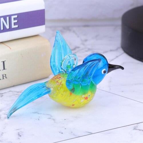 2Pcs Colorful Glass Bird Decoration Ornament Hanging Hummingbird Adornment Stained Glass Animal Ornaments Hummingbird Ornaments