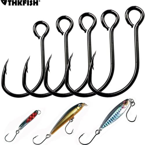20pcs/lot Fishing Single Hook Large Eye Inline Single Hook for Fishing Spoon Spinner Hard Lure Bait Hooks #2 #1 #1/0 #2/0 #3/0