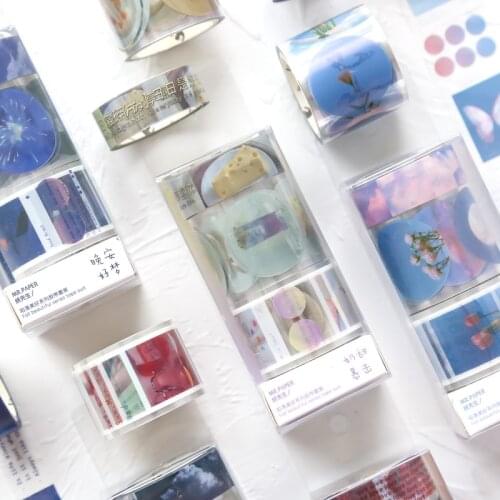 SaYing 3Pcs/Set INS Style Aesthetic PVC Washi Tape Cartoon DIY Journal Decoration Masking Tape School Stationery Supplies Kawaii