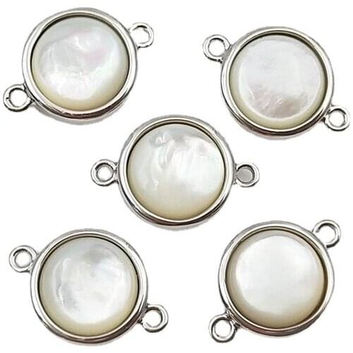 3pcs Natural Gold Silver Plated Pendants Shell Jewelry Handmade Simple Classical Jewelry Connector For Bangle Bracelet Making