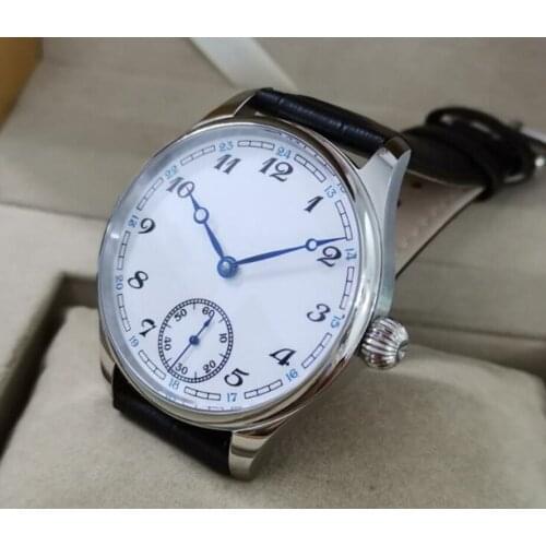 41mm no logo Enamel White dial Asian 6498 17 jewels Mechanical Hand Wind movement Mens Mechanical watches GR128-20