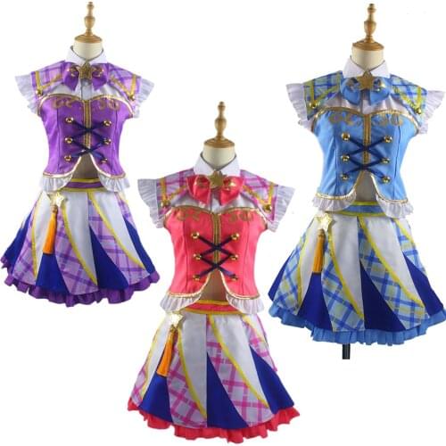 Aikatsu! Hoshimiya Ichigo Cosplay Kiriya Aoi Shibuki Ran Women Girl Adult Kids Uniform Lovely Fancy Party Costumes for Halloween
