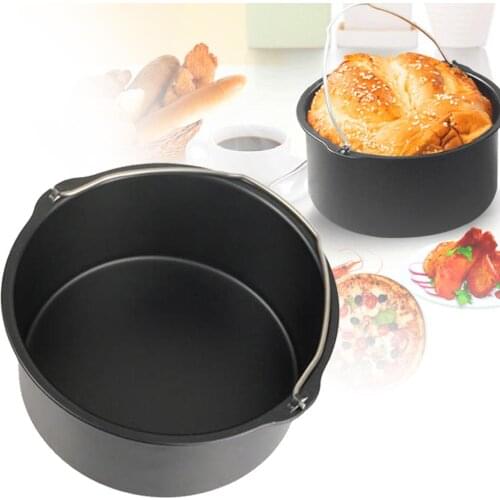 Pizza Pan DIY Cake Baking Tin Easy Clean Basket Air Fryer Use Bread Non Stick Large Capacity Kitchen Utensil Sturdy Steel