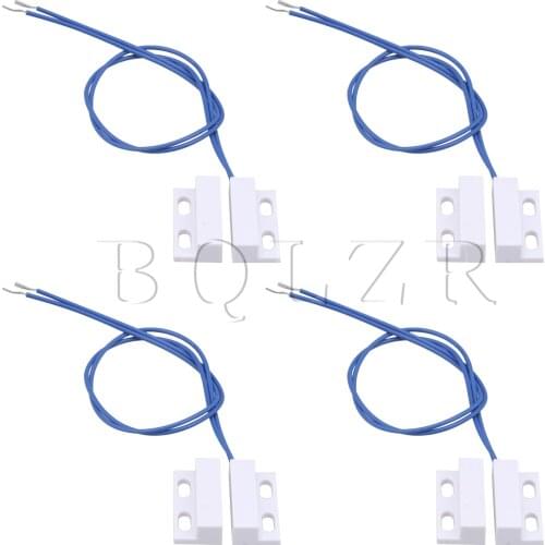 BQLZR 4Pieces Metal AC110-220V Normally Type Open Door Sensor Switch White