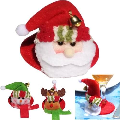 Christmas wine glass cup decoration evening Christmas Santa Claus Snowman Christmas decorations for home 40%off