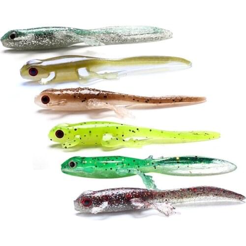 East Rain 8cm/3.8g lizard Swimbait Salamander Soft Bait with Glitter Fishy PVC Bait Bass Fishing lure Free shipping