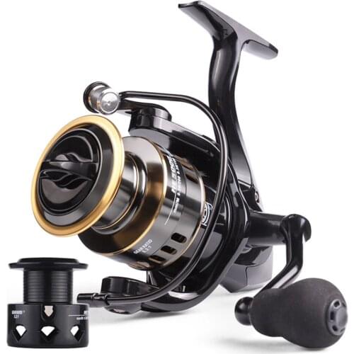 HE1000-7000 Metal Fishing Reel Max Drag 10kg Reel Fishing 5.2:1 High Speed Metal Spool Spinning Reel Saltwater Reel X185G