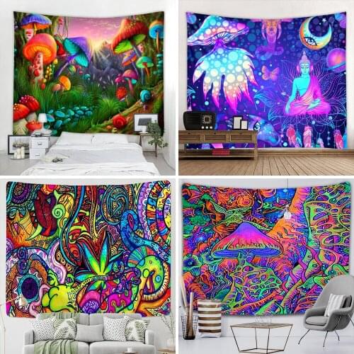 India Mandala Tapestry Wall Hanging Boho Decor Wall Cloth Tapestries Psychedelic Hippie Night Moon Tapestry Mandala Wall Carpet
