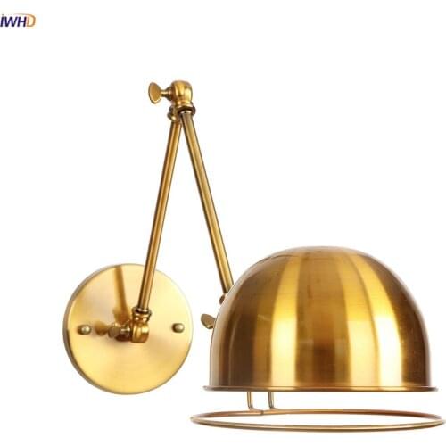 IWHD Antique Retro Edison Wall Sconce Bedroom Stair Mirror Light Loft Industrial Decor Vintage Wall Lamp LED Aplique Luz Pared