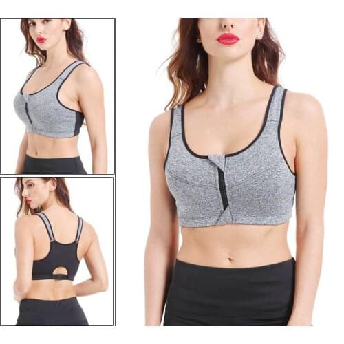 SEXYWG Hot Women Zipper Push Up Sports Bras Vest Underwear Shockproof Breathable Gym Fitness Athletic Running Yoga Bh Sport Tops