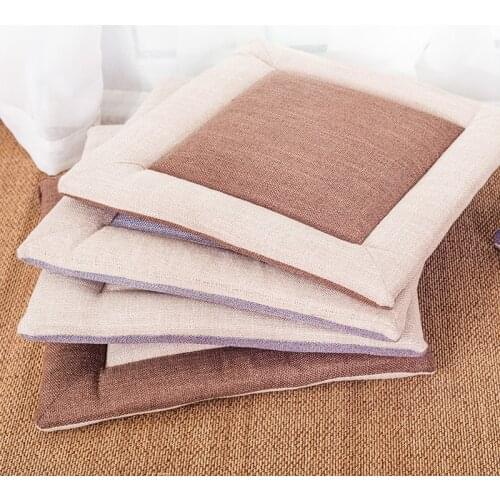 Linen Seat Cushion Japanese Style Sponge Filled with Bandage Available In All Seasons Chair Pad Sitting Pillow Home Accessories