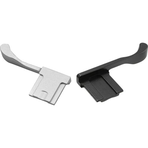 2 Pcs Metal Hot Shoe Cover Thumb Grip for Fujifilm Fuji X100F X100T X70 X30 X-E3 X-A1 X-A2 X-M1 XA3 XE3, Black & Silver